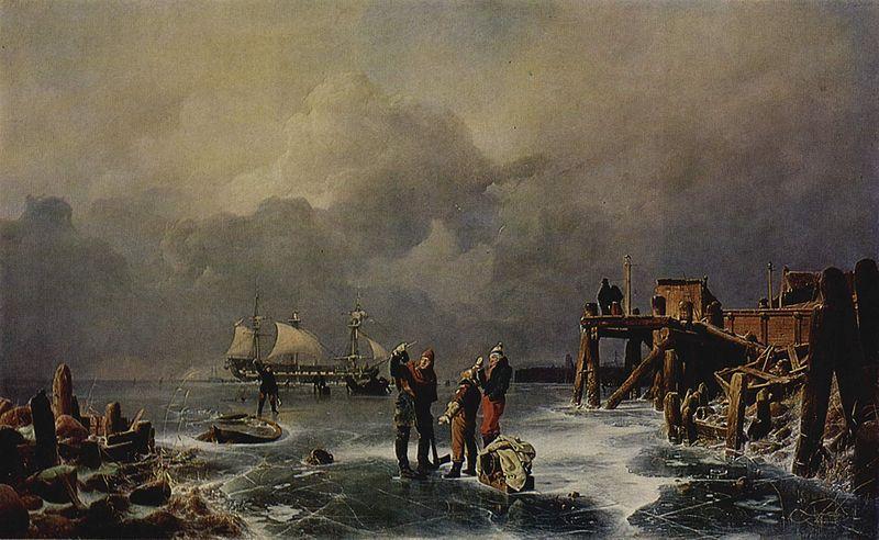 Andreas Achenbach Ufer des zugefrorenen Meeres Sweden oil painting art